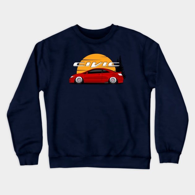 Civic SI JDM Style Crewneck Sweatshirt by masjestudio